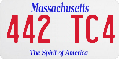 MA license plate 442TC4