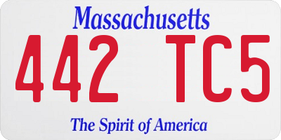 MA license plate 442TC5