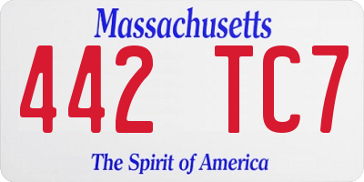 MA license plate 442TC7