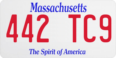 MA license plate 442TC9