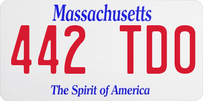 MA license plate 442TD0