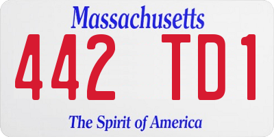 MA license plate 442TD1