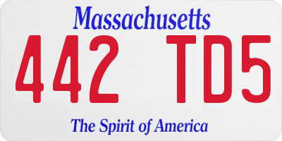 MA license plate 442TD5