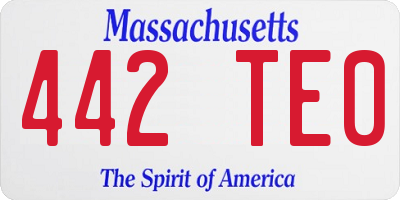 MA license plate 442TE0