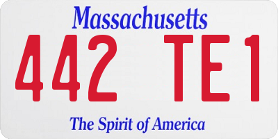 MA license plate 442TE1