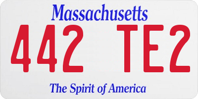 MA license plate 442TE2