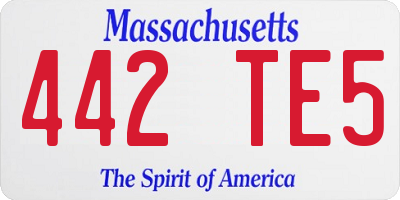 MA license plate 442TE5