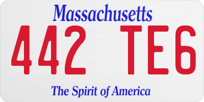 MA license plate 442TE6