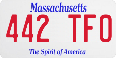 MA license plate 442TF0