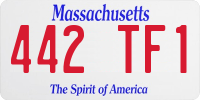 MA license plate 442TF1