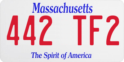 MA license plate 442TF2