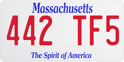 MA license plate 442TF5
