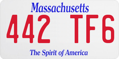 MA license plate 442TF6