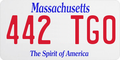 MA license plate 442TG0