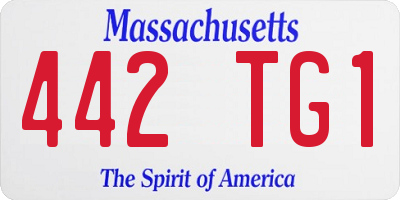 MA license plate 442TG1