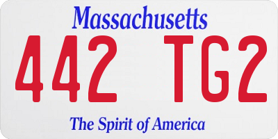 MA license plate 442TG2