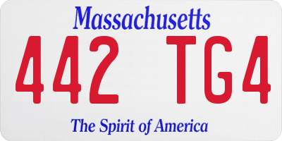 MA license plate 442TG4