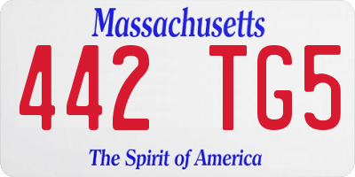 MA license plate 442TG5