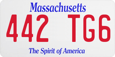 MA license plate 442TG6