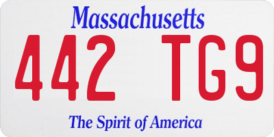 MA license plate 442TG9