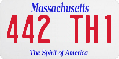 MA license plate 442TH1
