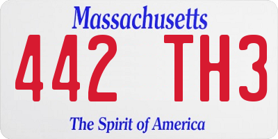 MA license plate 442TH3