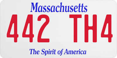 MA license plate 442TH4