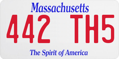 MA license plate 442TH5