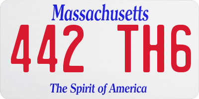 MA license plate 442TH6