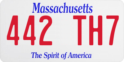 MA license plate 442TH7