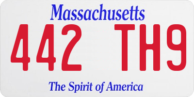 MA license plate 442TH9