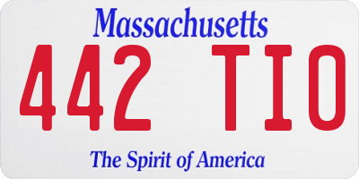 MA license plate 442TI0