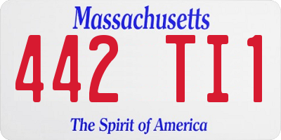 MA license plate 442TI1