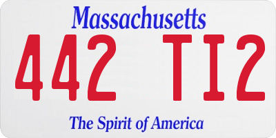 MA license plate 442TI2
