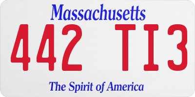 MA license plate 442TI3