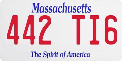 MA license plate 442TI6