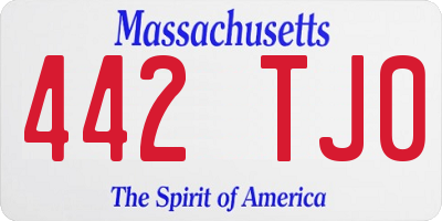 MA license plate 442TJ0