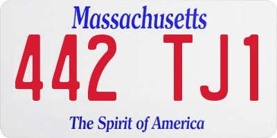 MA license plate 442TJ1