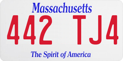 MA license plate 442TJ4