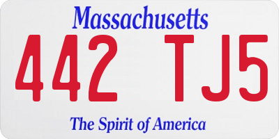 MA license plate 442TJ5