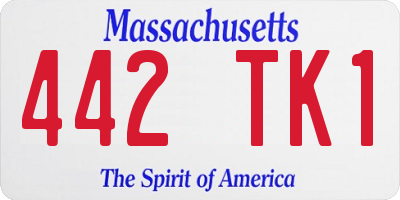 MA license plate 442TK1