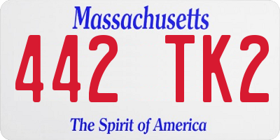 MA license plate 442TK2
