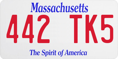 MA license plate 442TK5