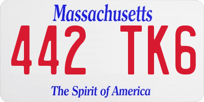 MA license plate 442TK6