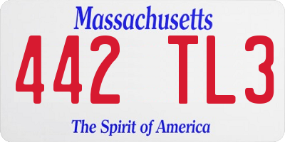 MA license plate 442TL3