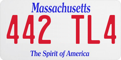 MA license plate 442TL4