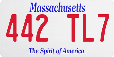 MA license plate 442TL7