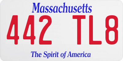 MA license plate 442TL8