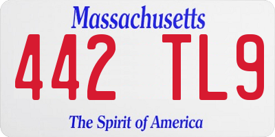 MA license plate 442TL9