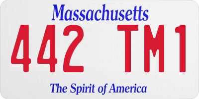 MA license plate 442TM1
